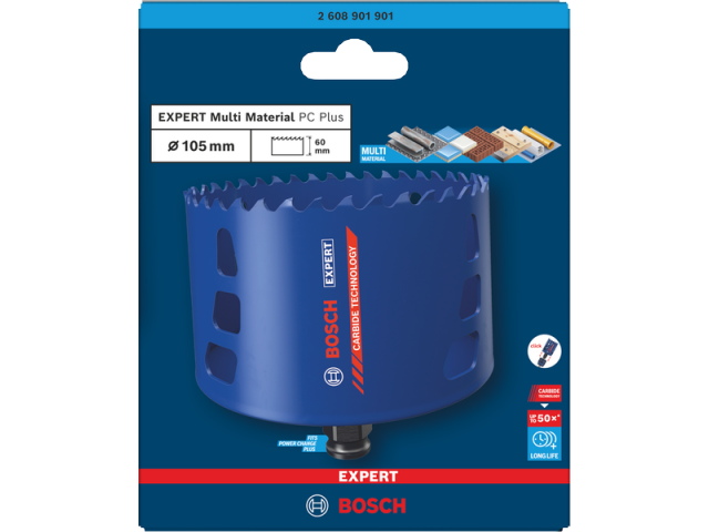 Žaga za izrezovanje lukenj Bosch EXPERT Multi Material Power Change Plus, 2608901901